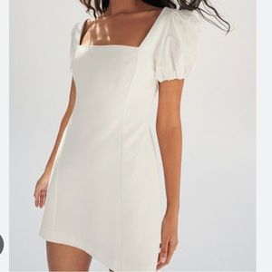 Zara puff sleeve white dress